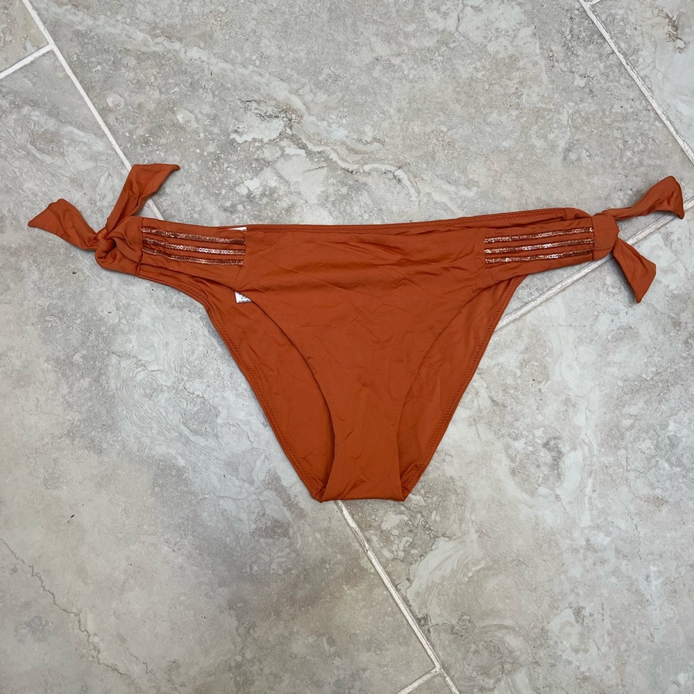 LA PERLA NWOT Orange Side-Tie Bikini Bottoms Mid-Rise